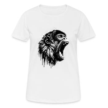 Singe chanteur rugissant - T-shirt respirant Femme - blanc - Devant - AI Model Female 172 dark (172cm)