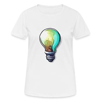 Bulb / Bulb / Brightness / Light - Women's Breathable T-Shirt - white - Front - AI Model Female 172 dark (172cm)