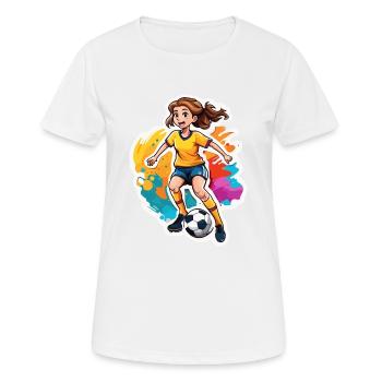 Fußballerin / Sport / Fußballplatz / Verein / FC - Frauen T-Shirt atmungsaktiv - Weiß - Vorne - AI Model Female 172 dark (172cm)