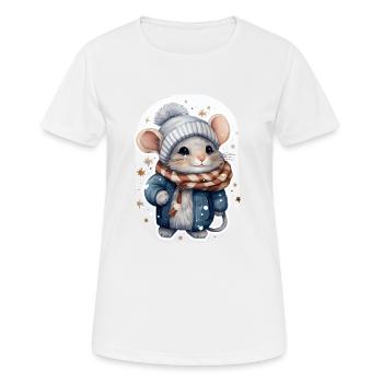 Süße Wintermaus - Frauen T-Shirt atmungsaktiv - Weiß - Vorne - AI Model Female 172 dark (172cm)