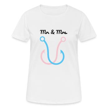 Angelhaken - Frauen T-Shirt atmungsaktiv - Weiß - Vorne - AI Model Female 172 dark (172cm)
