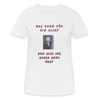 Was denn für ein Kick, den Kick ins Gras - Frauen T-Shirt atmungsaktiv - Weiß - Vorne - AI Model Female 172 dark (172cm)