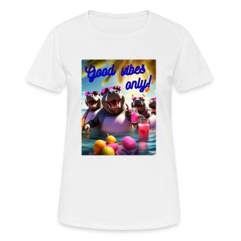 Partymode on - Frauen T-Shirt atmungsaktiv - Weiß - Vorne - AI Model Female 172 dark (172cm)