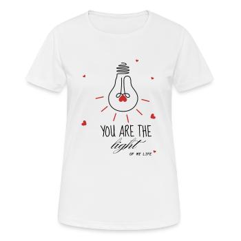 Du bist das Licht meiner Lebensliebe - Frauen T-Shirt atmungsaktiv - Weiß - Vorne - AI Model Female 172 dark (172cm)