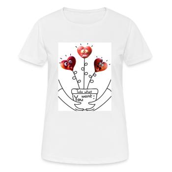 Prenez ce que vous voulez. Prends ce que tu veux. - T-shirt respirant Femme - blanc - Devant - AI Model Female 172 dark (172cm)