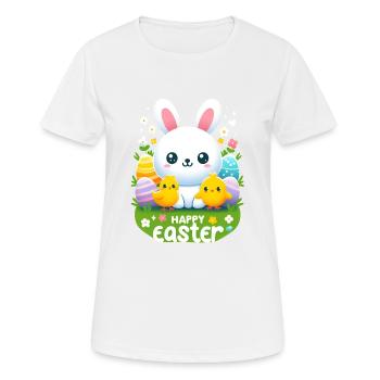 Joyeux lapin de Pâques - T-shirt respirant Femme - blanc - Devant - AI Model Female 172 dark (172cm)