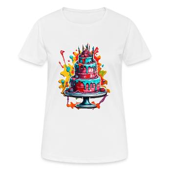 Birthday Cake / Cake / Happy Birthday / Cake - Women's Breathable T-Shirt - white - Front - AI Model Female 172 dark (172cm)