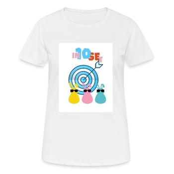 Geschossen um 10. Intensiv und präzise. - Frauen T-Shirt atmungsaktiv - Weiß - Vorne - AI Model Female 172 dark (172cm)