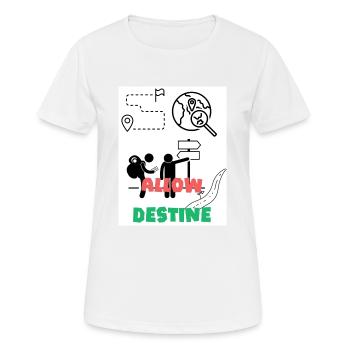 Permettre le destin. Permettez au destin. Direction. - T-shirt respirant Femme - blanc - Devant - AI Model Female 172 dark (172cm)