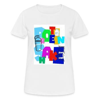 Protein shake. Protein supplement. Beverage. - Women's Breathable T-Shirt - white - Front - AI Model Female 172 dark (172cm)