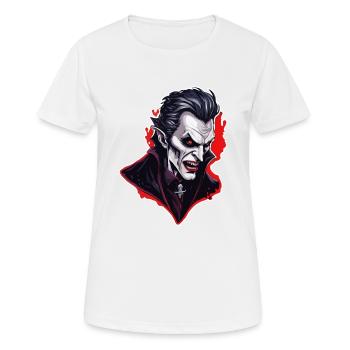 Vampire / Dracula / Suceur de sang / Halloween / Mythe - T-shirt respirant Femme - blanc - Devant - AI Model Female 172 dark (172cm)