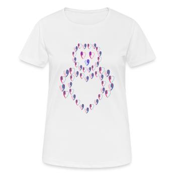 Abeille en coeur . - T-shirt respirant Femme - blanc - Devant - AI Model Female 172 dark (172cm)