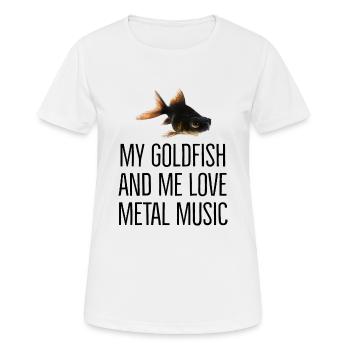 Black Goldfish Loves Metal Music - Women's Breathable T-Shirt - white - Front - AI Model Female 172 dark (172cm)