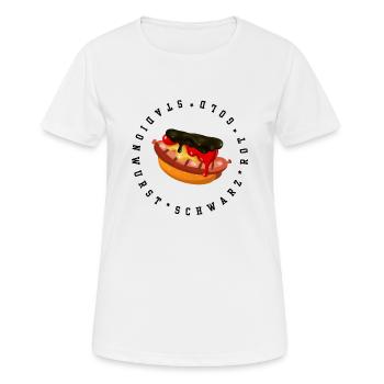 Football Fan Germany Stadium Sausage - Women's Breathable T-Shirt - white - Front - AI Model Female 172 dark (172cm)