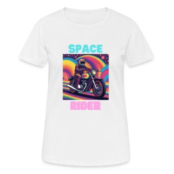 Space Rider - Frauen T-Shirt atmungsaktiv - Weiß - Vorne - AI Model Female 172 dark (172cm)