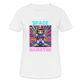 Space Hamster - Frauen T-Shirt atmungsaktiv - Weiß - Vorne - AI Model Female 172 dark (172cm)
