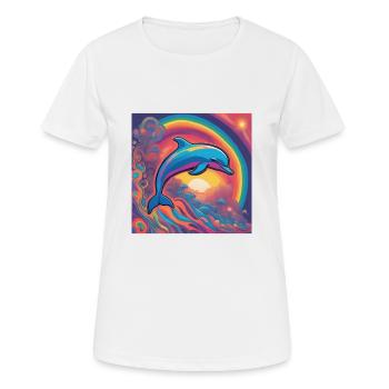Delphin - Frauen T-Shirt atmungsaktiv - Weiß - Vorne - AI Model Female 172 dark (172cm)