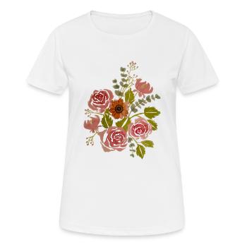 Bouquet de fleurs - T-shirt respirant Femme - blanc - Devant - AI Model Female 172 dark (172cm)