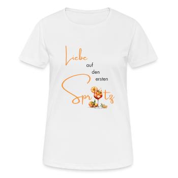 Liebe auf den ersten Spritz - Frauen T-Shirt atmungsaktiv - Weiß - Vorne - AI Model Female 172 dark (172cm)