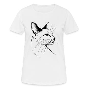 Cat, Cat Motif, Cat Face - Women's Breathable T-Shirt - white - Front - AI Model Female 172 dark (172cm)