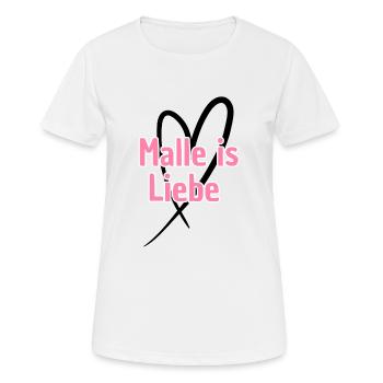 Malle ist Liebe Herz - Frauen T-Shirt atmungsaktiv - Weiß - Vorne - AI Model Female 172 dark (172cm)