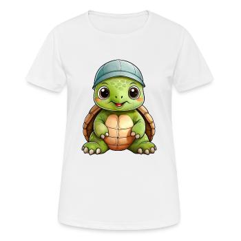 Petite Tortue - T-shirt respirant Femme - blanc - Devant - AI Model Female 172 dark (172cm)