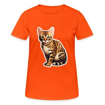 Bengal Cat - Women's Breathable T-Shirt - neon orange - Front - AI Model Female 172 dark (172cm)
