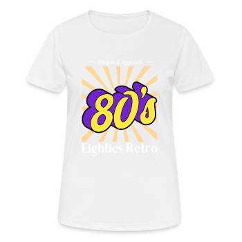 Black and Blue Retro 80 s T Shirt - T-shirt respirant Femme - blanc - Devant - AI Model Female 172 dark (172cm)