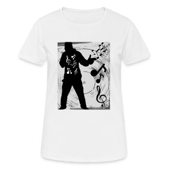 Liebe Zur Musik Noten - Frauen T-Shirt atmungsaktiv - Weiß - Vorne - AI Model Female 172 dark (172cm)