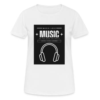 Kopfhörer - Frauen T-Shirt atmungsaktiv - Weiß - Vorne - AI Model Female 172 dark (172cm)
