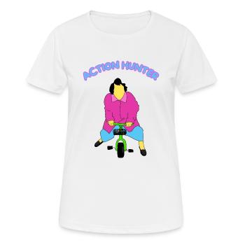 Action Hunter - Frauen T-Shirt atmungsaktiv - Weiß - Vorne - AI Model Female 172 dark (172cm)