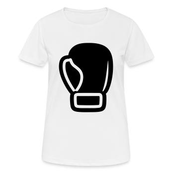Boxhandschuh - Frauen T-Shirt atmungsaktiv - Weiß - Vorne - AI Model Female 172 dark (172cm)