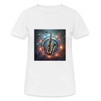Electro-Sax - Frauen T-Shirt atmungsaktiv - Weiß - Vorne - AI Model Female 172 dark (172cm)