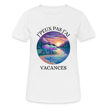 Ich kann nicht Urlaub machen - Frauen T-Shirt atmungsaktiv - Weiß - Vorne - AI Model Female 172 dark (172cm)