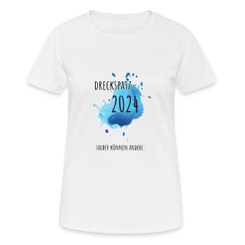 Dreckspatz 2024 - Sauber können Andere. - Frauen T-Shirt atmungsaktiv - Weiß - Vorne - AI Model Female 172 dark (172cm)