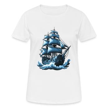 Segelschiff - Frauen T-Shirt atmungsaktiv - Weiß - Vorne - AI Model Female 172 dark (172cm)