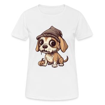 Beagle Chien Halloween Drôle Zombie - T-shirt respirant Femme - blanc - Devant - AI Model Female 172 dark (172cm)