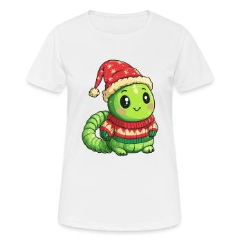 Wurm Weihnachten - Frauen T-Shirt atmungsaktiv - Weiß - Vorne - AI Model Female 172 dark (172cm)