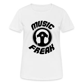 Music Freak - Frauen T-Shirt atmungsaktiv - Weiß - Vorne - AI Model Female 172 dark (172cm)