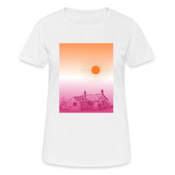 Subtile Hinweise WLW Sunrise Cottagecore Flagge Design - Frauen T-Shirt atmungsaktiv - Weiß - Vorne - AI Model Female 172 dark (172cm)