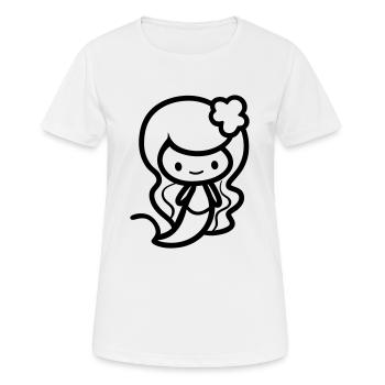 Sirène - T-shirt respirant Femme - blanc - Devant - AI Model Female 172 dark (172cm)