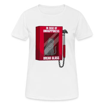 En cas de malheur cadeau chat - T-shirt respirant Femme - blanc - Devant - AI Model Female 172 dark (172cm)