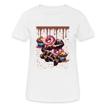 Alerte aux bonbons - T-shirt respirant Femme - blanc - Devant - AI Model Female 172 dark (172cm)