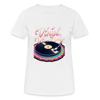 Nur Vinyl Vibes - Frauen T-Shirt atmungsaktiv - Weiß - Vorne - AI Model Female 172 dark (172cm)