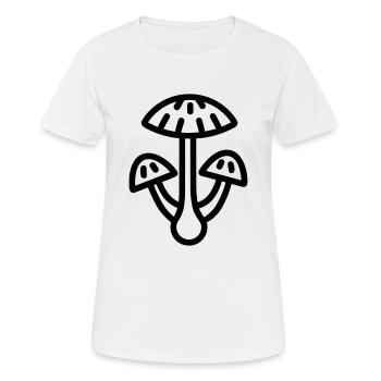 Pilz - Frauen T-Shirt atmungsaktiv - Weiß - Vorne - AI Model Female 172 dark (172cm)