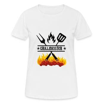 Grillmeister - Frauen T-Shirt atmungsaktiv - Weiß - Vorne - AI Model Female 172 dark (172cm)
