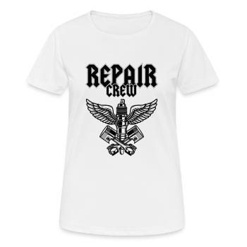 ÉQUIPE DE RÉPARATION - T-shirt respirant Femme - blanc - Devant - AI Model Female 172 dark (172cm)
