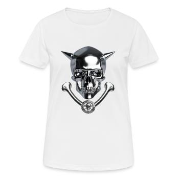 The Devil Scull - Frauen T-Shirt atmungsaktiv - Weiß - Vorne - AI Model Female 172 dark (172cm)