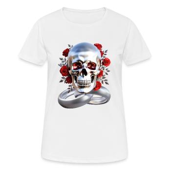Crâne avec anneaux - T-shirt respirant Femme - blanc - Devant - AI Model Female 172 dark (172cm)