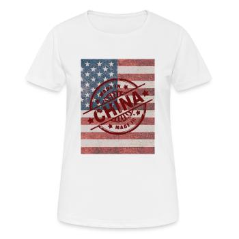 Made in China - Women's Breathable T-Shirt - white - Front - AI Model Female 172 dark (172cm)